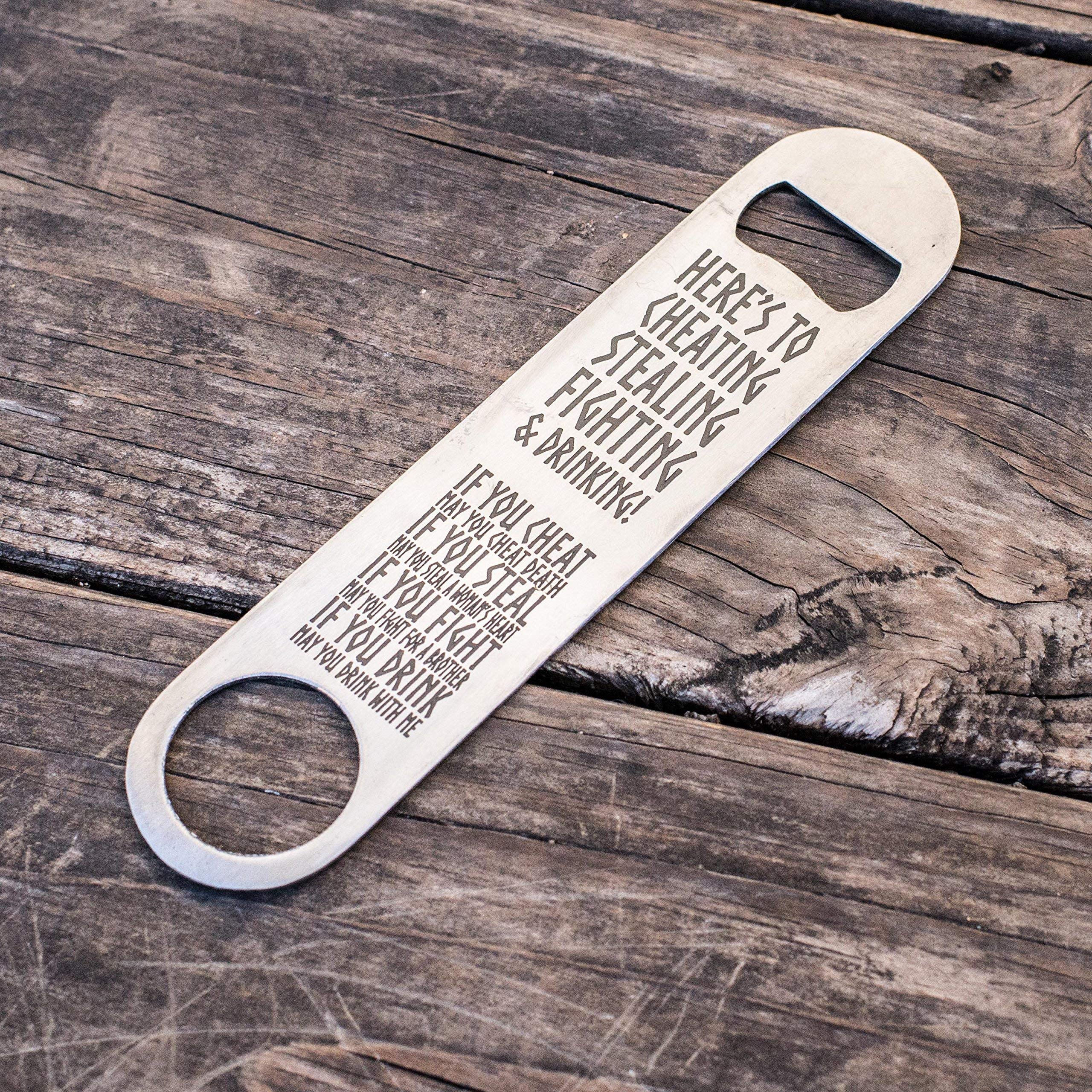 Viking Toast bottle opener 1/8 inch stainless steel