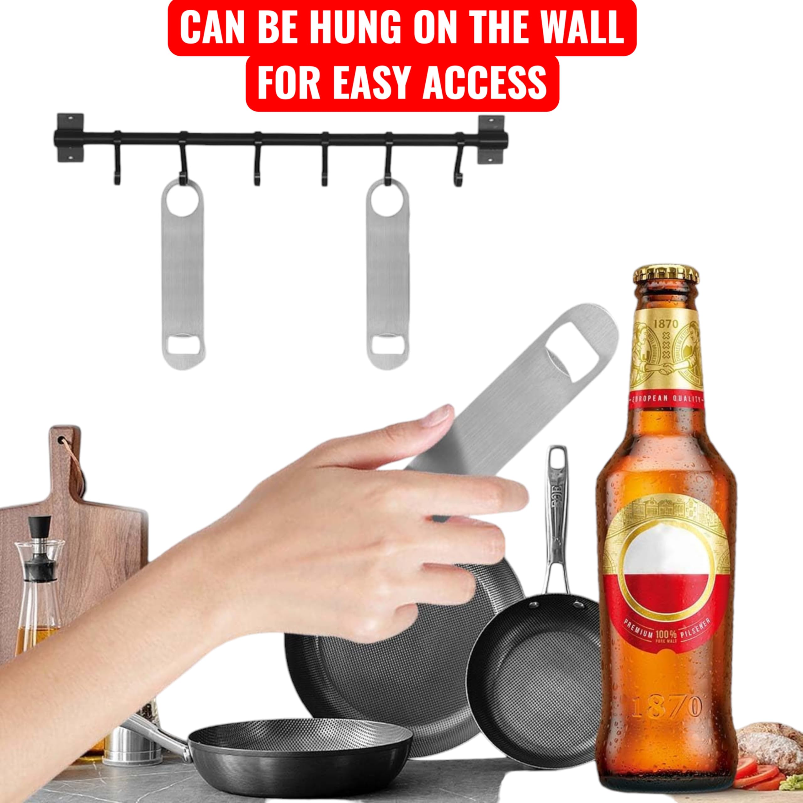 Heavy duty flat bottle opener for everyday use
