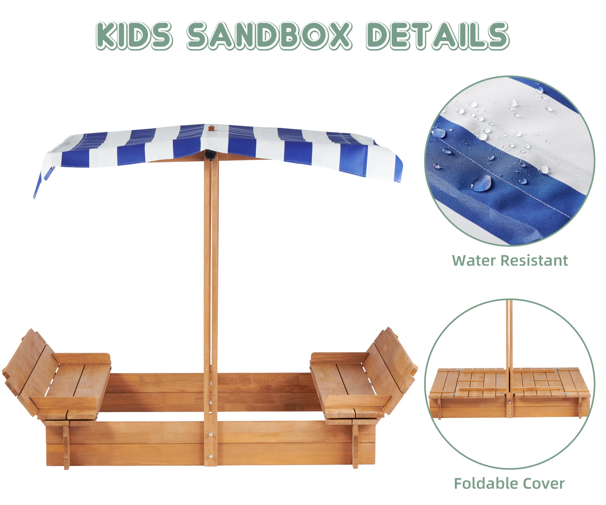 UV resistant canopy adjustable height for sandbox