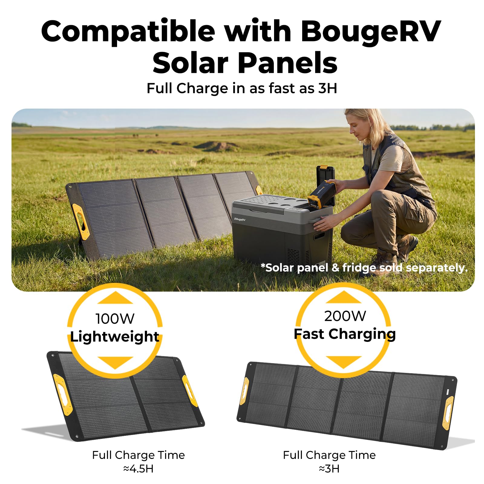BougeRV 12V refrigerator setup with power station
