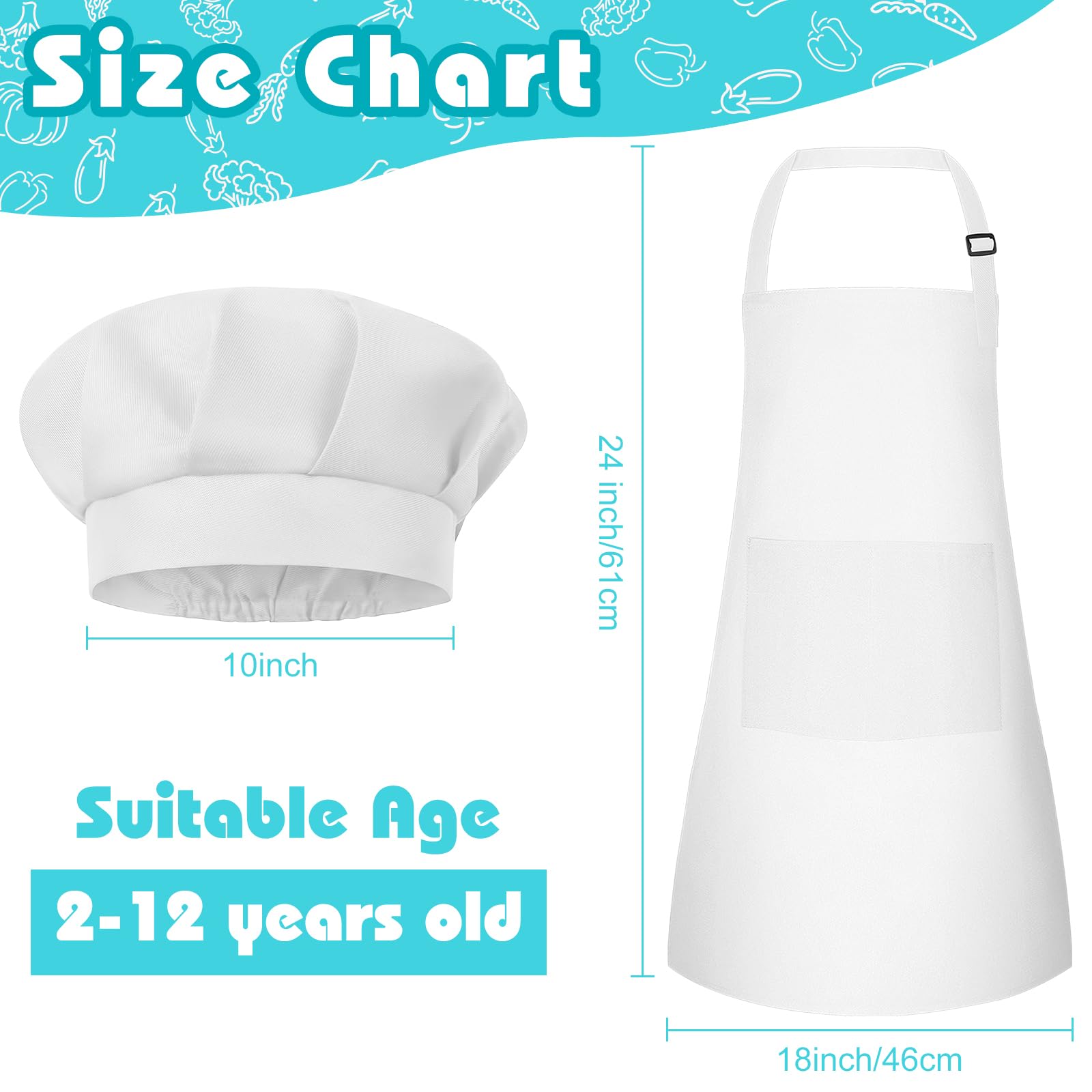 Adjustable chef hat back elastic band for kids