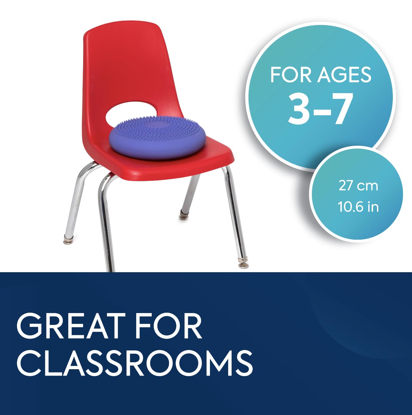 Inflatable wiggle seat for kids age 3-7 2.5 inch height purple