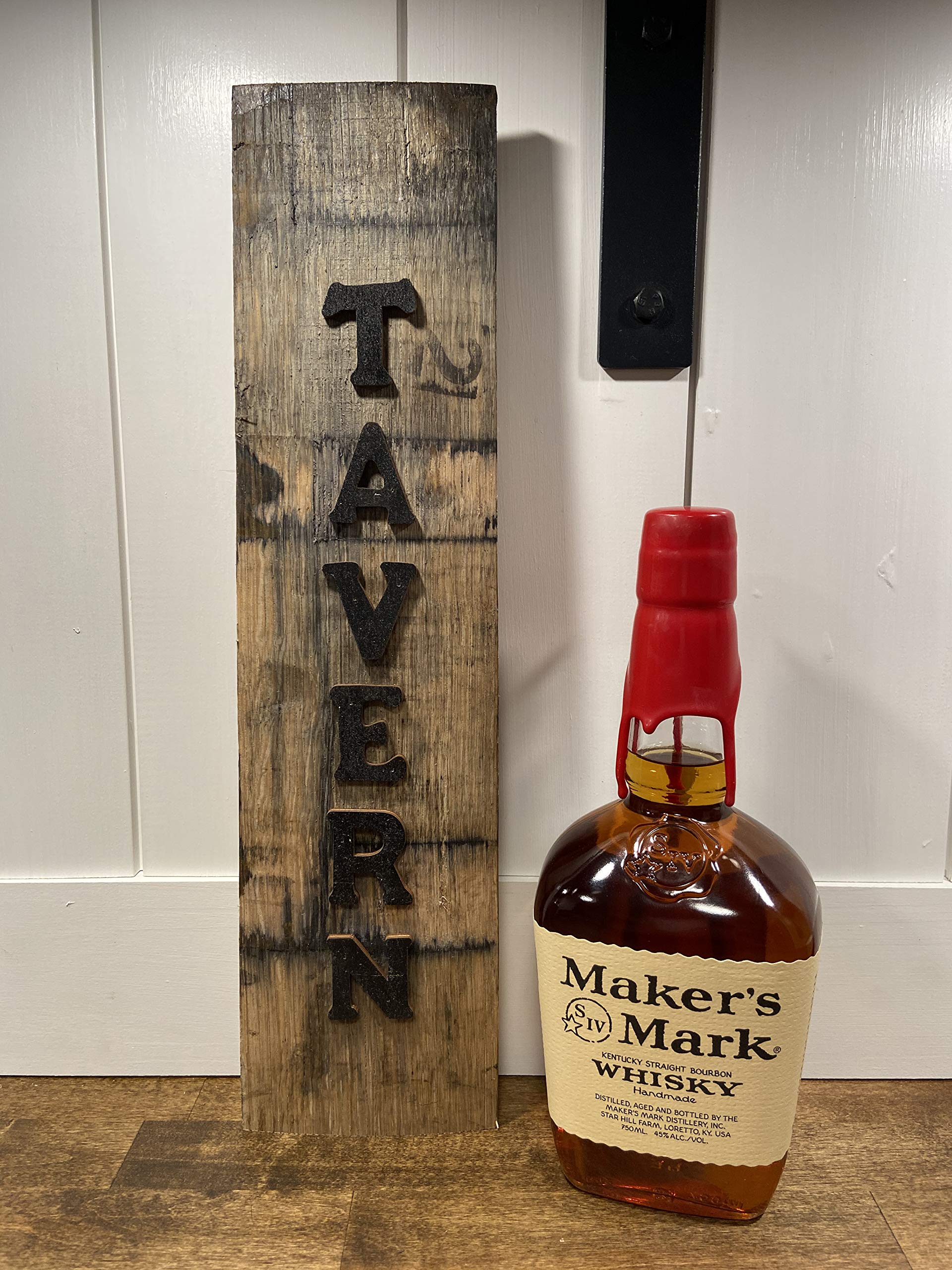 Unique gift sign from bourbon barrel stave reclaimed wood