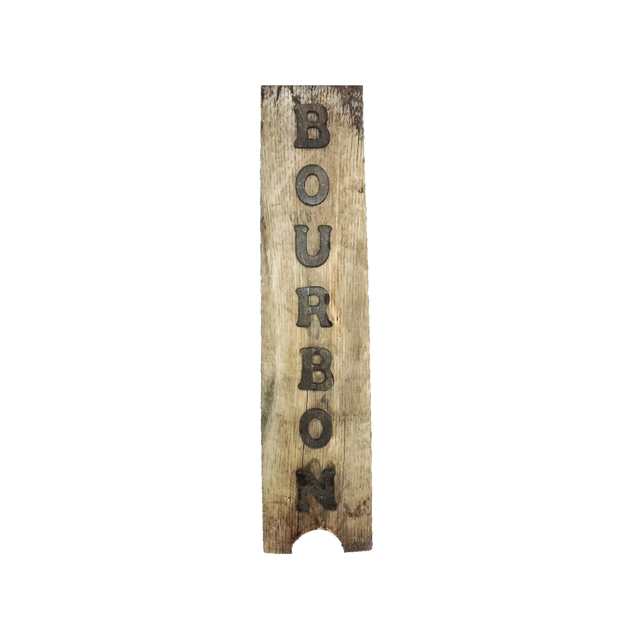 Bourbon flight party decor sign crafted from white oak stave