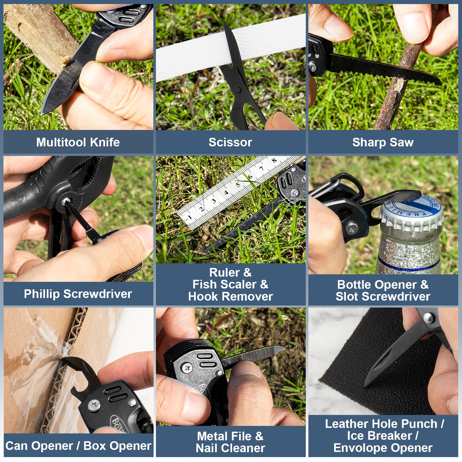 Bovgero multitool in black finish with four bolts