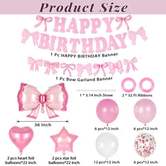 Bow garland banner with pink theme