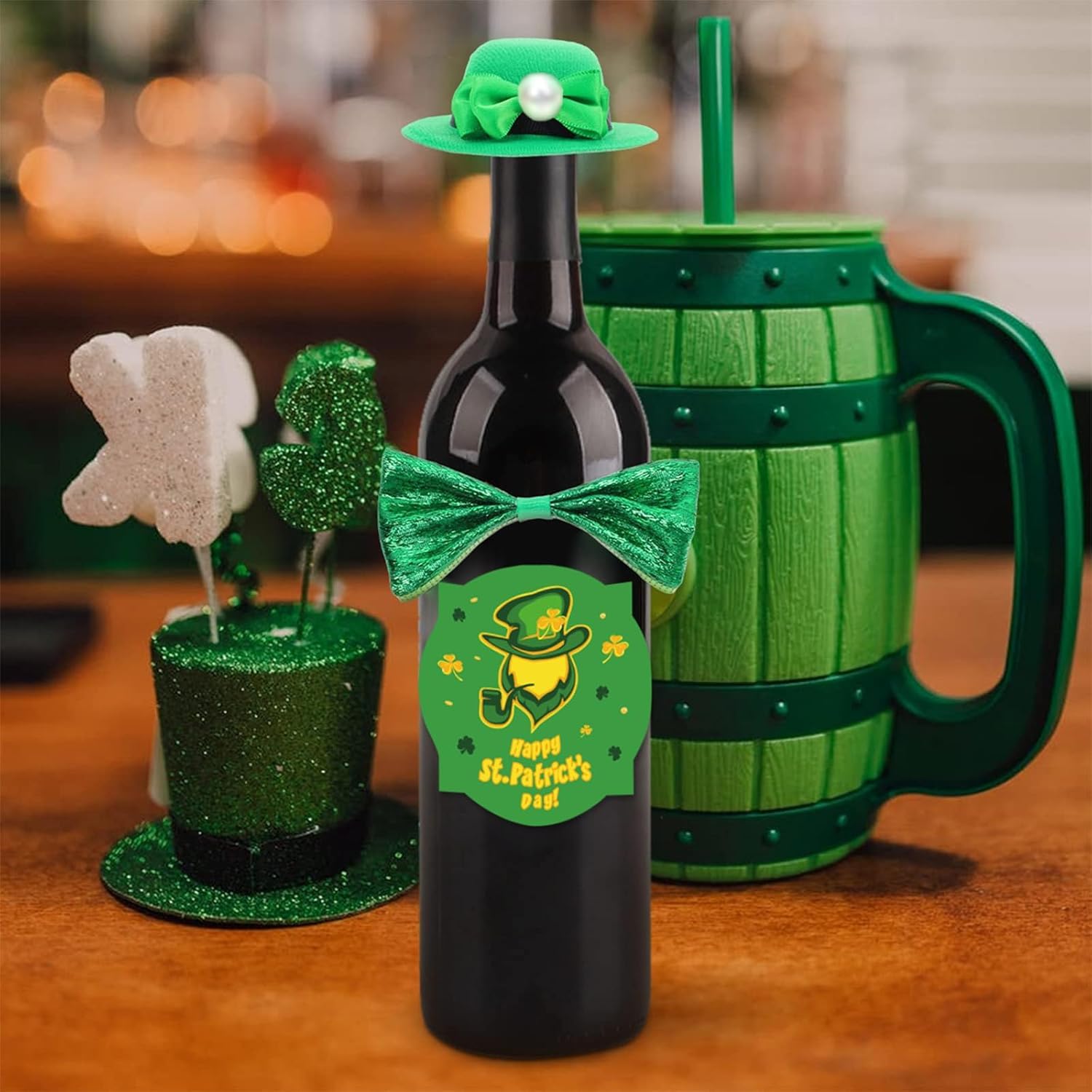 Bow decor for wine bottle size 4.92 x 5.11 inches