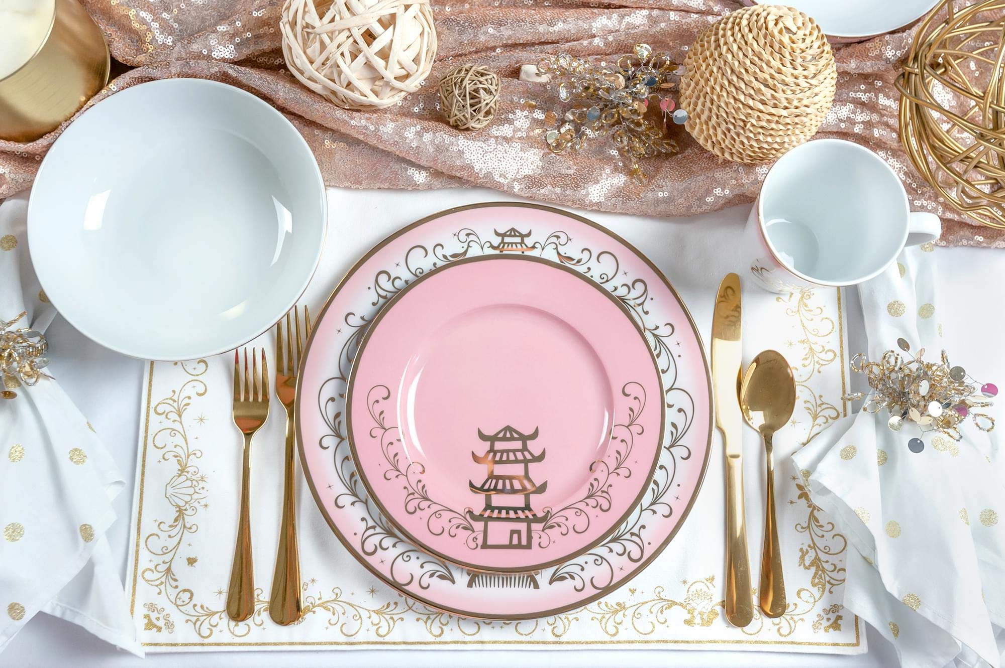 four place settings ceramic dinnerware set