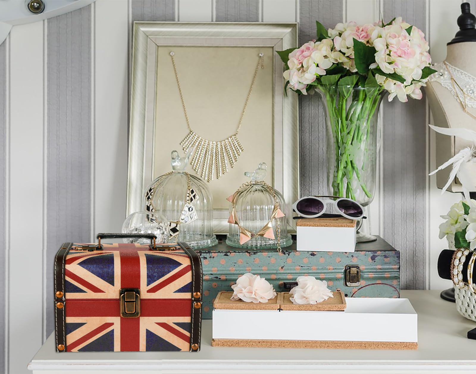 Vintage wooden treasure box with bronze hardware