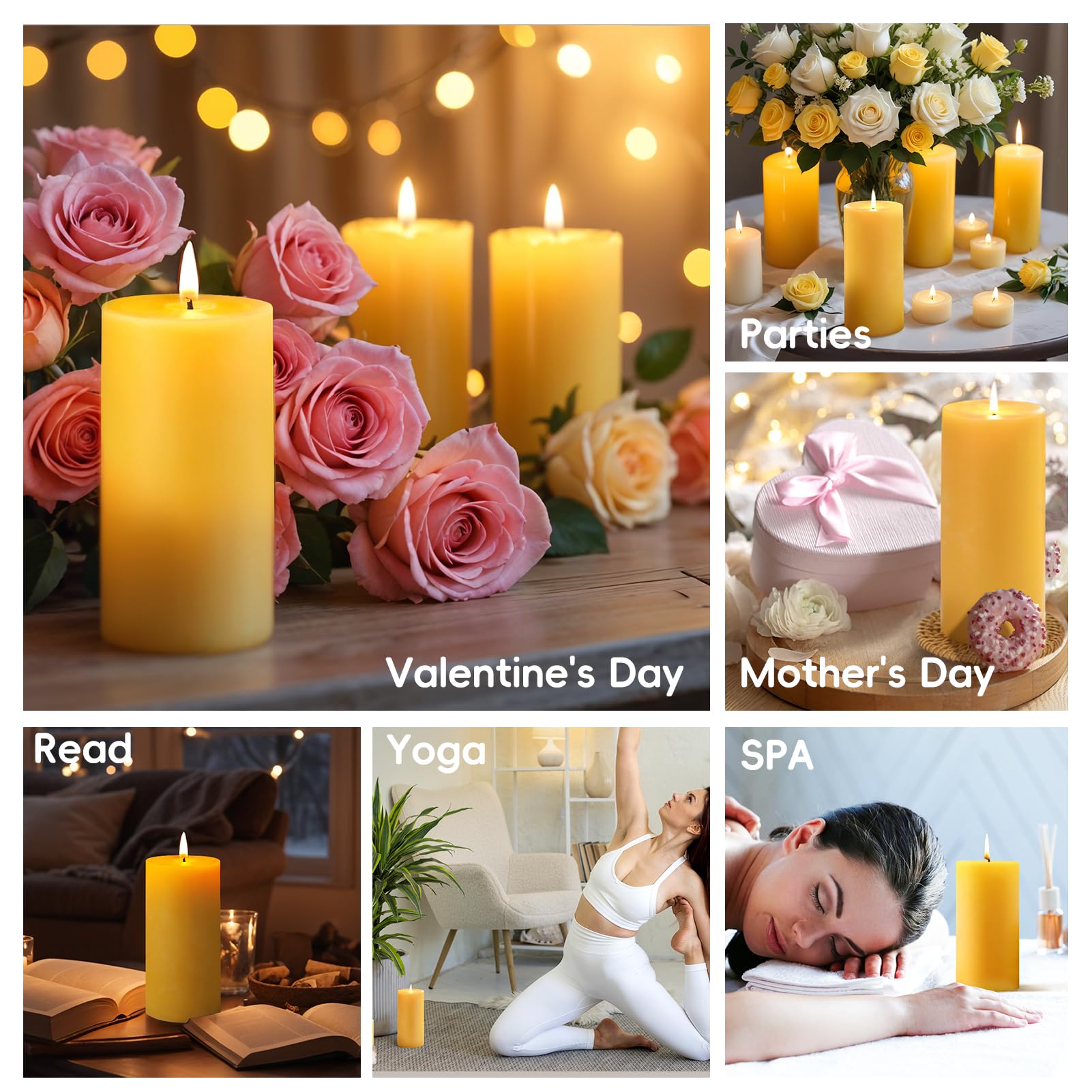 Gift ready box packed candles for decor