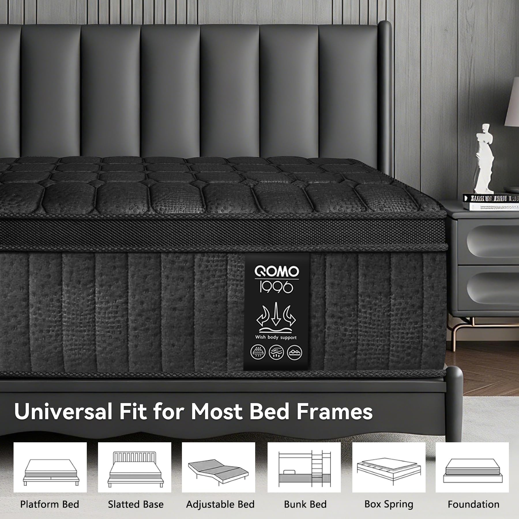 Boxed mattress ready for setup