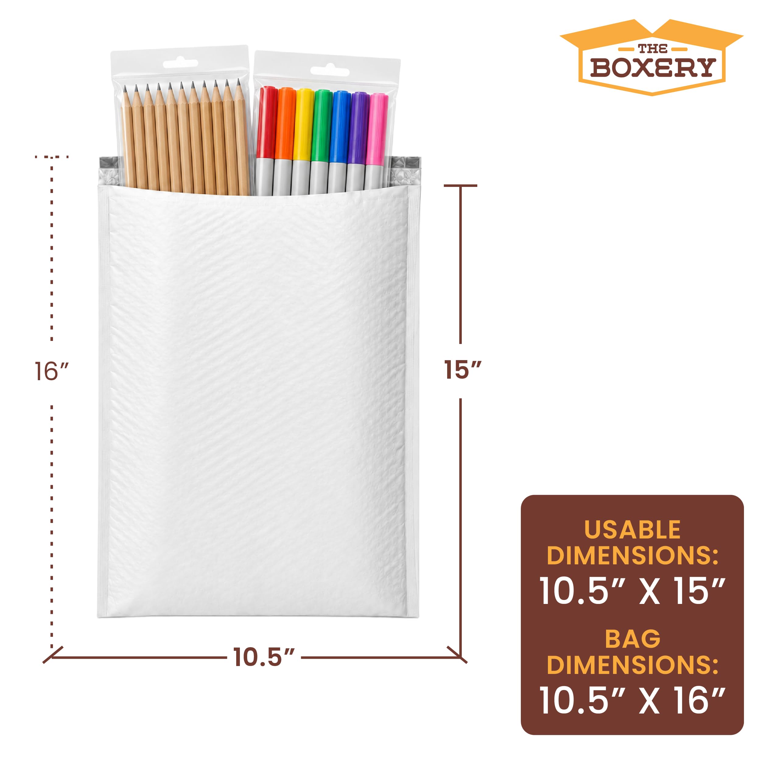 Boxery 100 pack poly bubble mailers