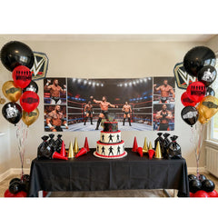 Vivid wrestling party design with vibrant colors