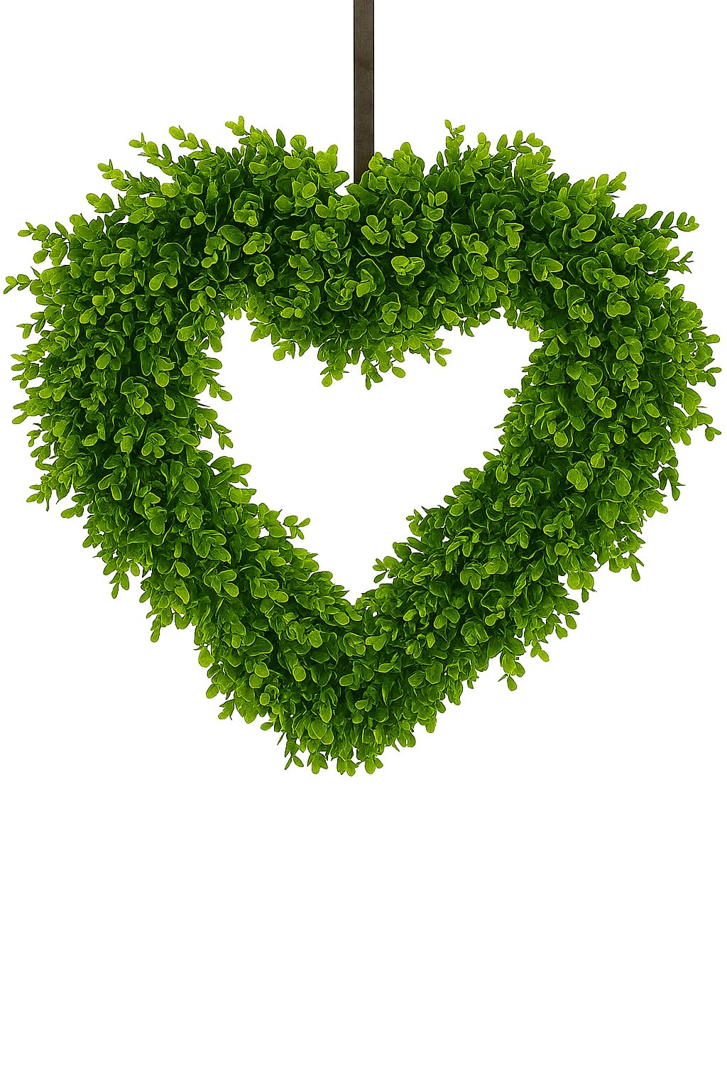 Boxwood heart front door wreath green