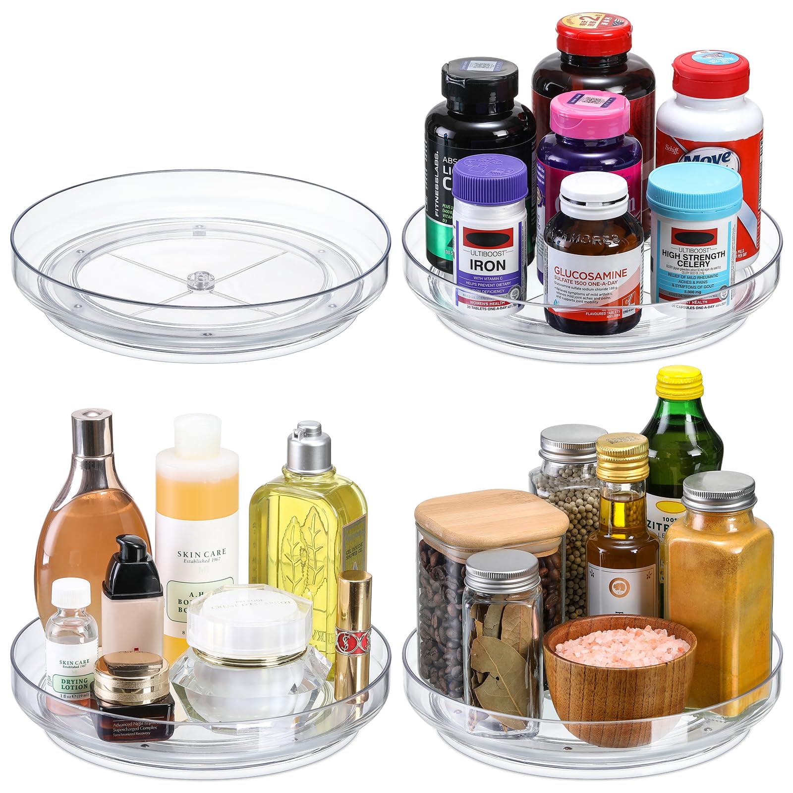 BPA-free clear plastic lazy susan close up
