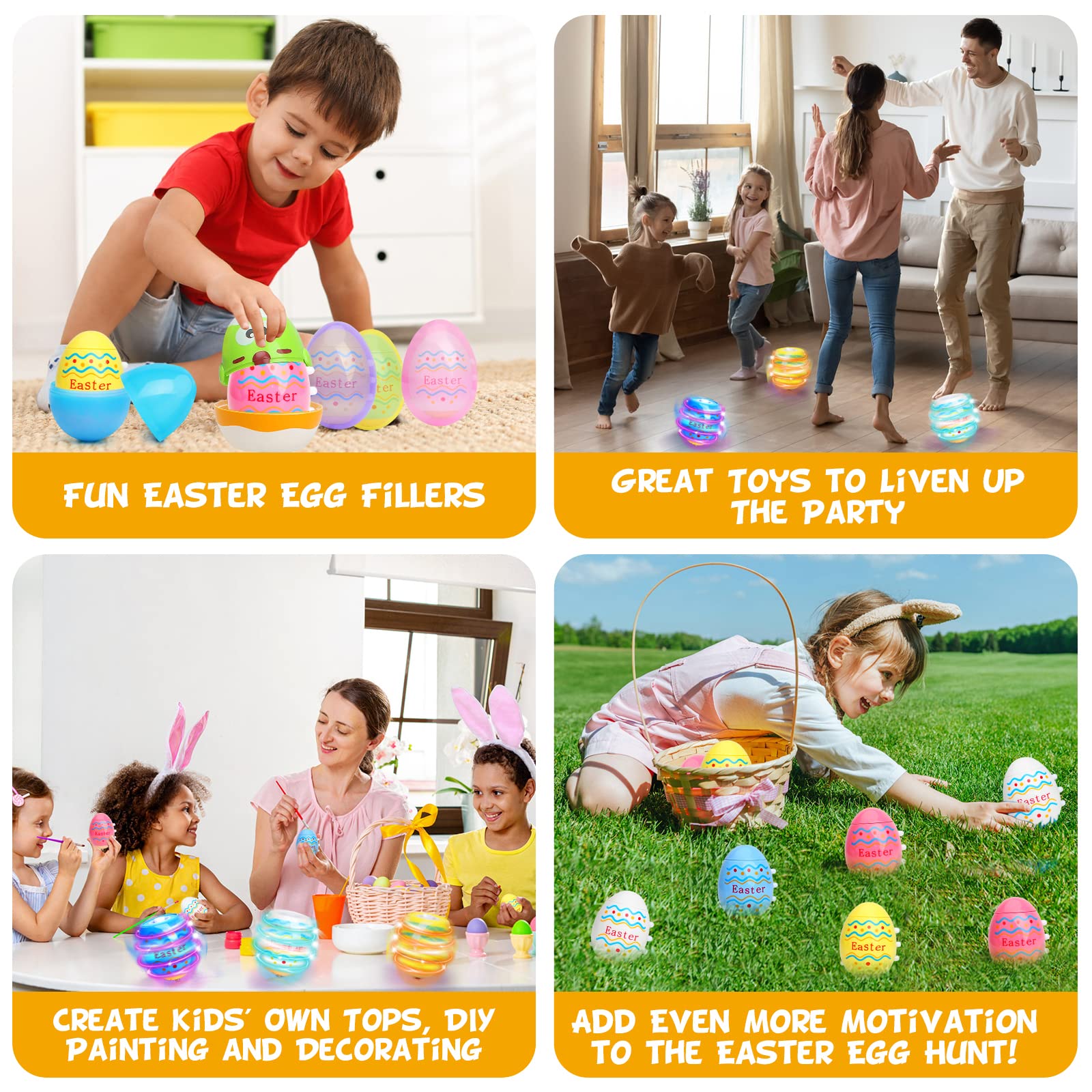 Easter yard games prize filler easter egg spinner tops