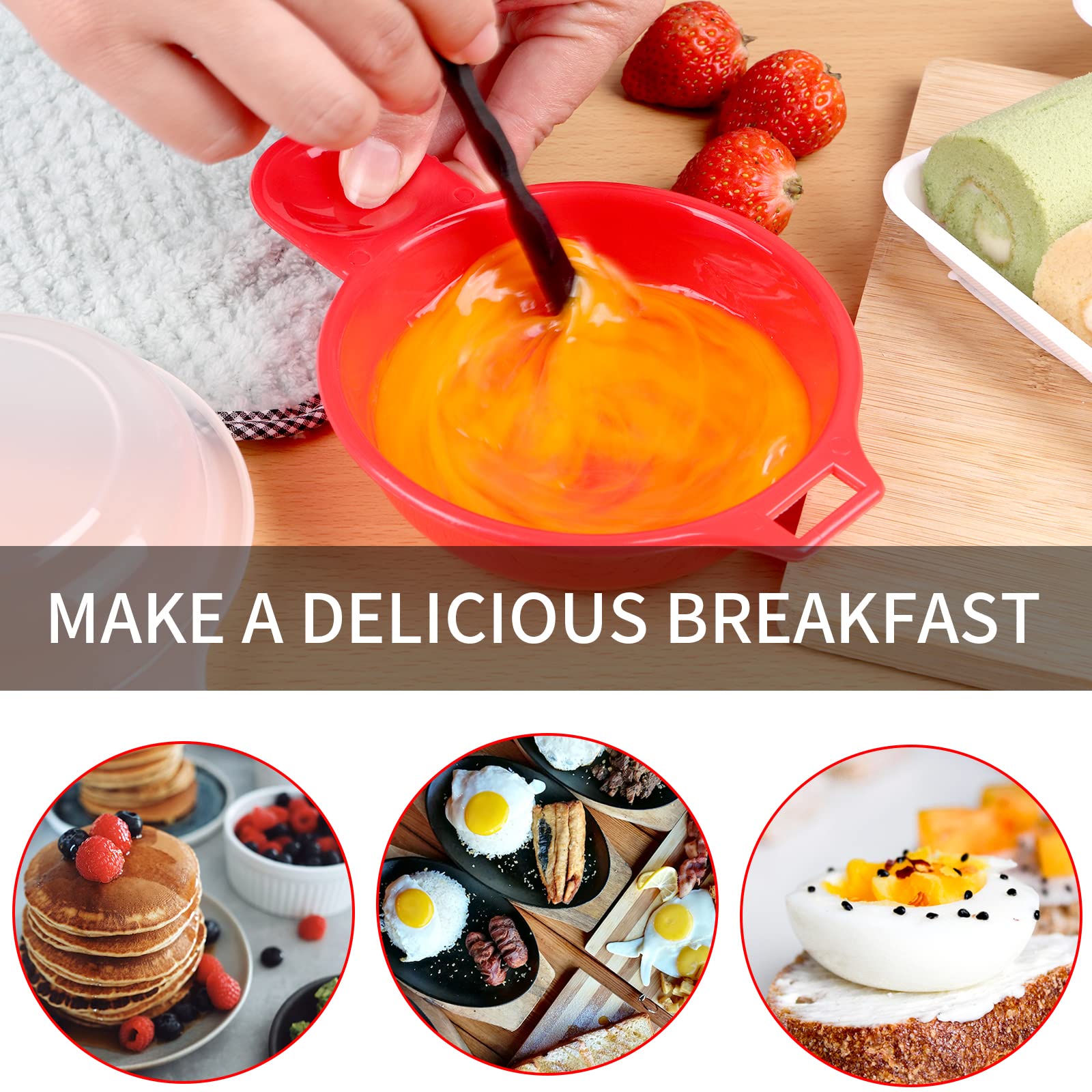 Fits English muffins biscuits and bagels for eggs