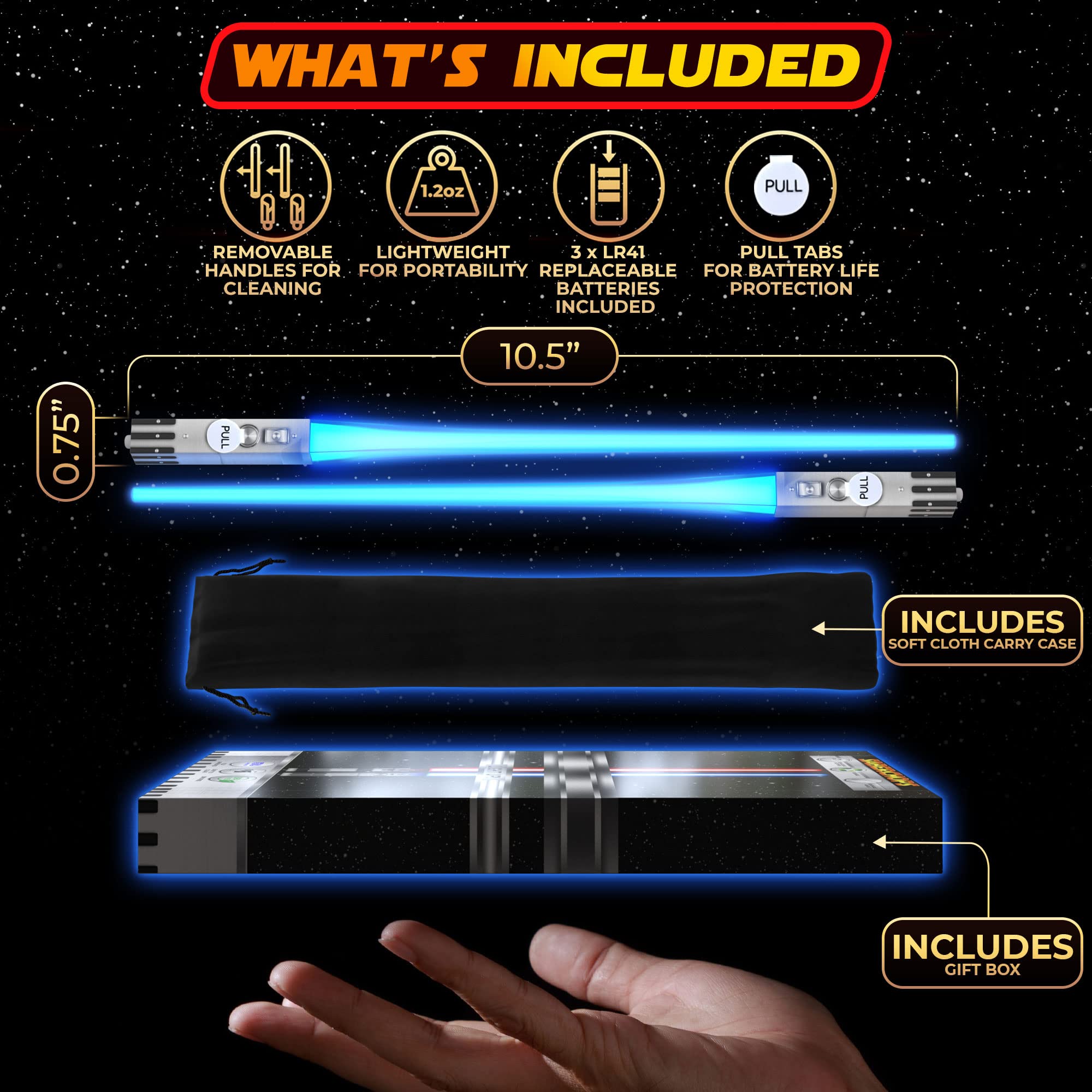 Chopsticks with removable handle lightsaber style