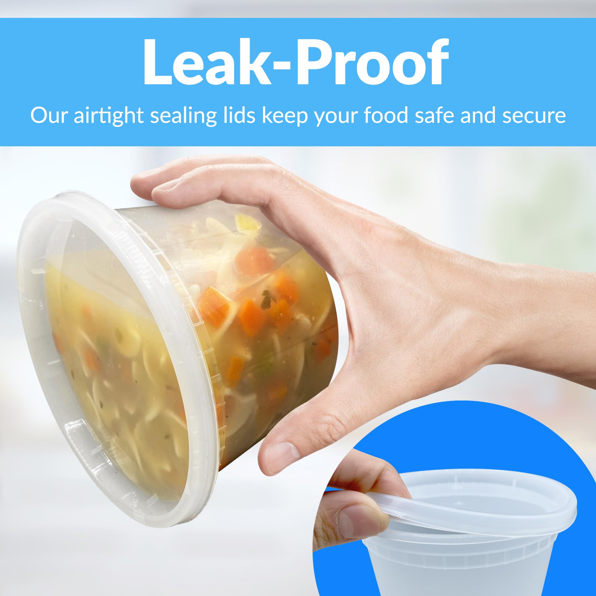 Freezer safe 16 oz plastic deli containers with lids