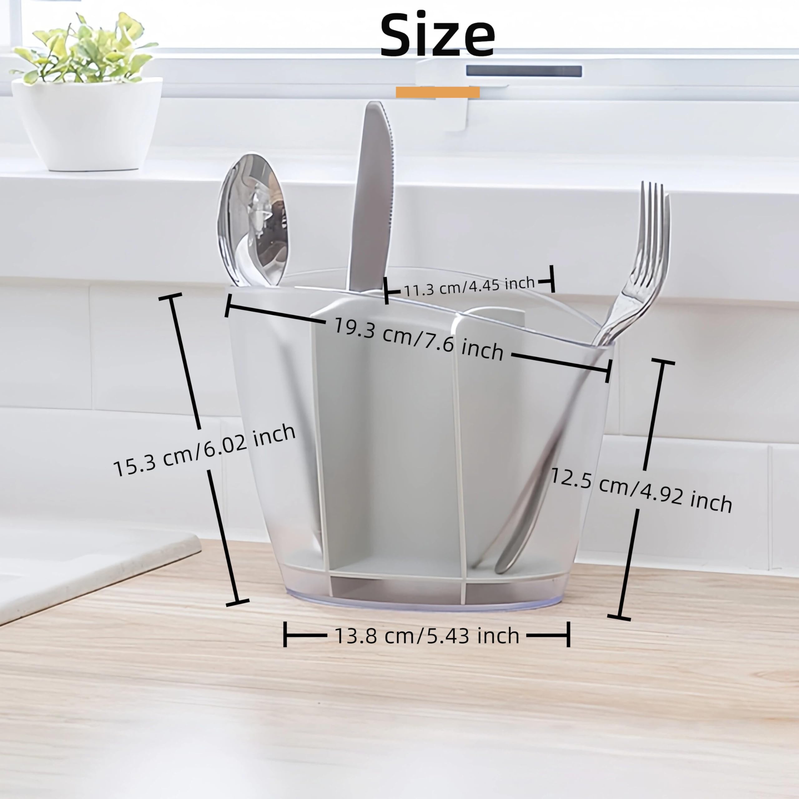 Large capacity utensil caddy holds 20 to 25 pieces