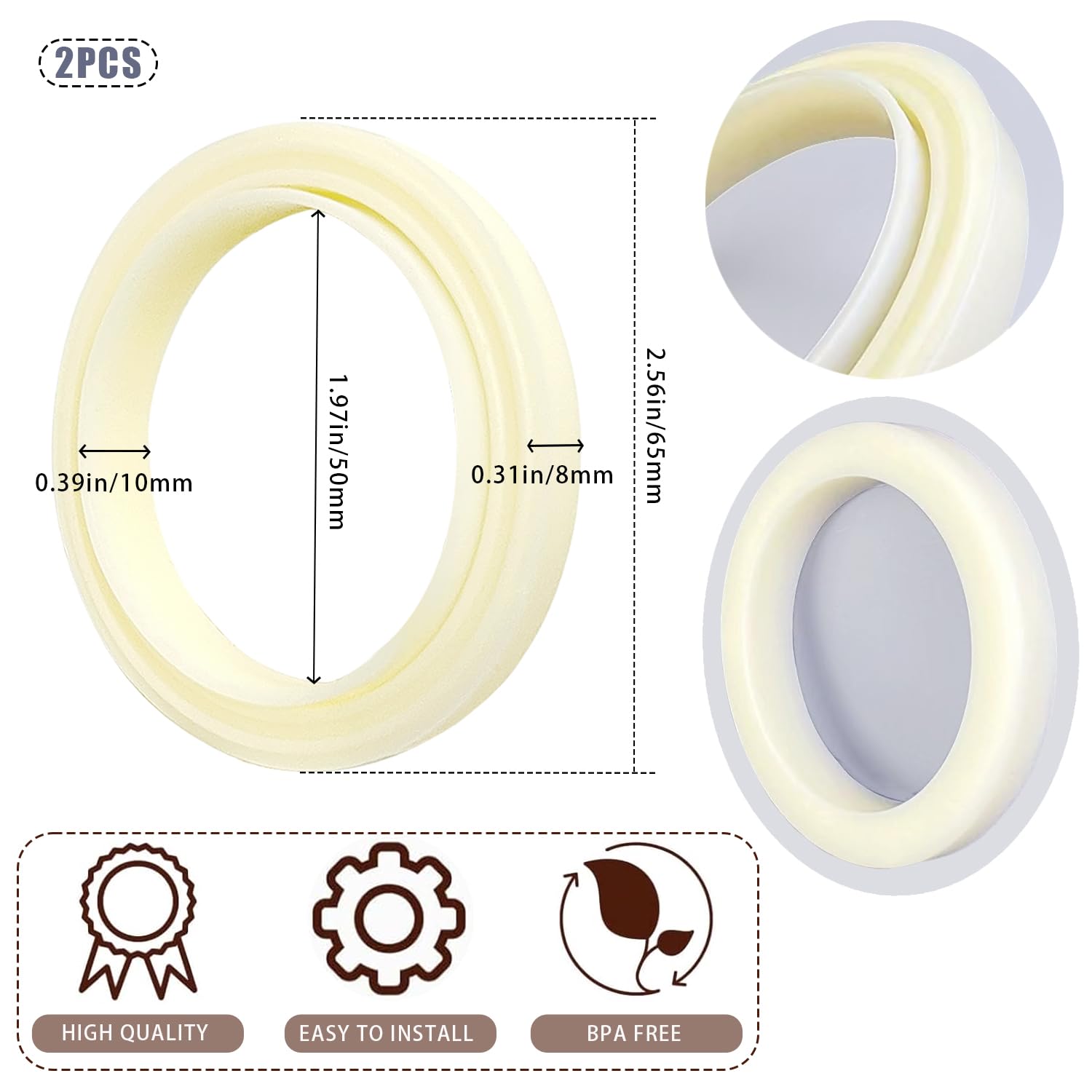 BPA-free silicone steam ring 54mm for gasket replacement
