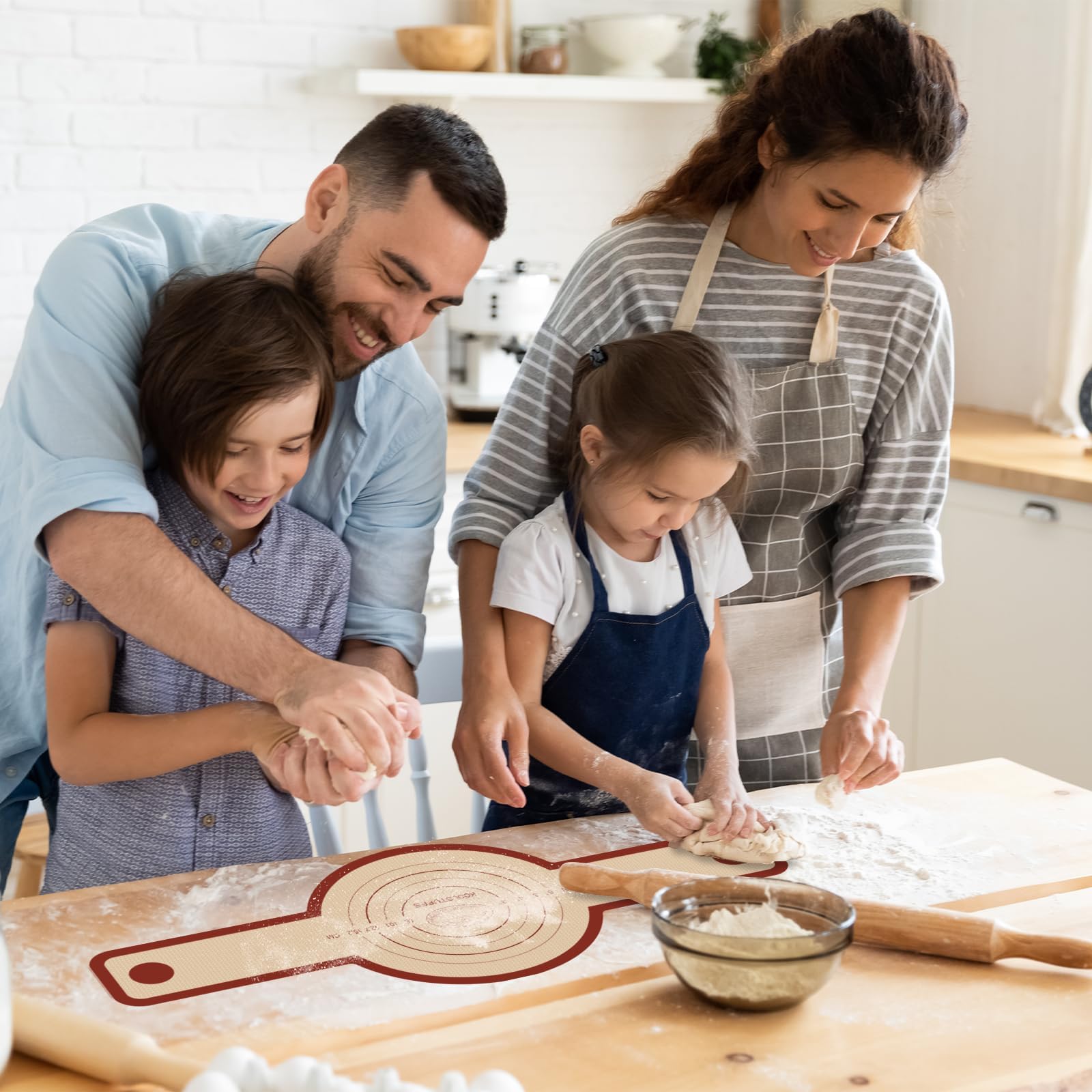Versatile silicone bread sling used as trivet and liner for baking