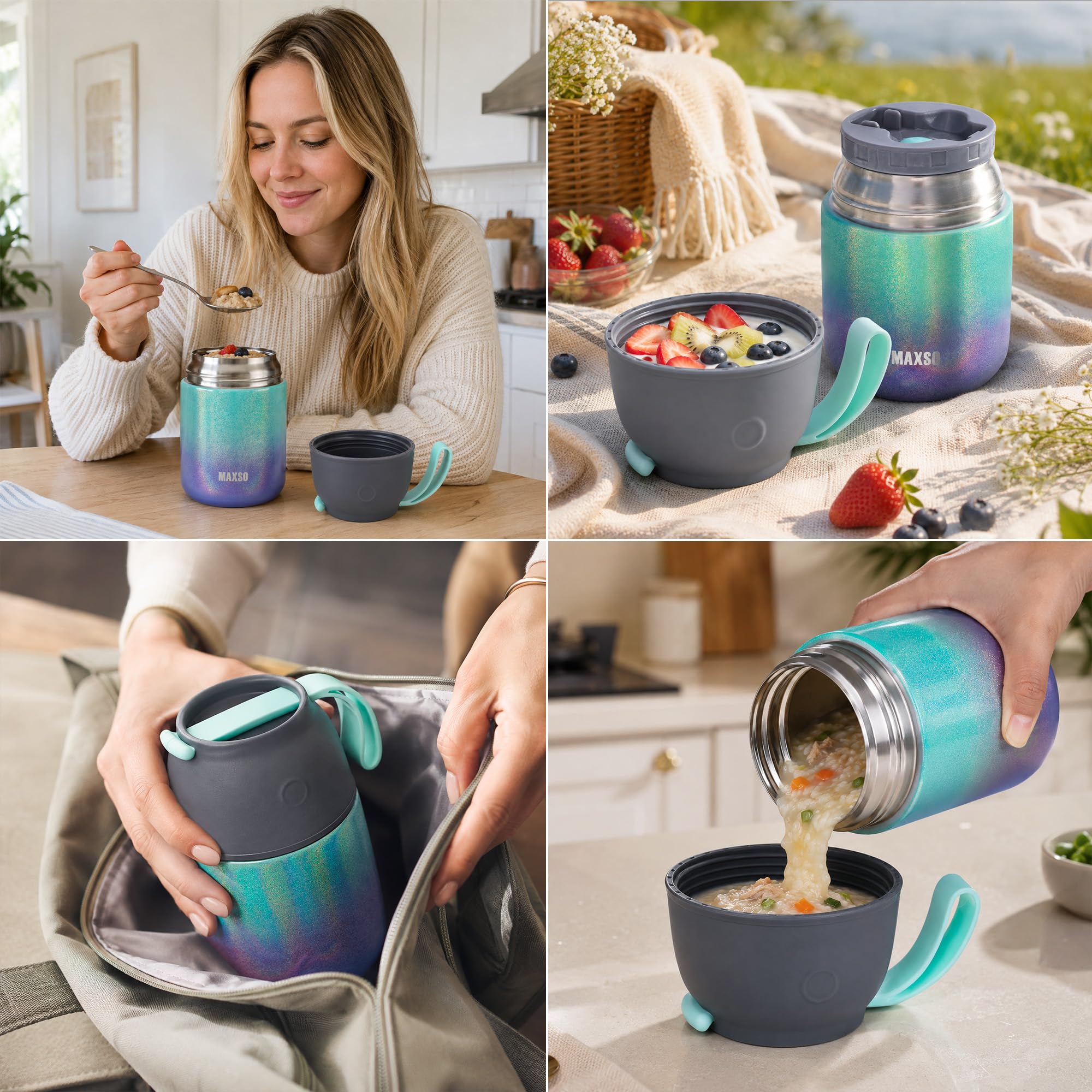 BPA-free stainless steel insulated jar for lunch