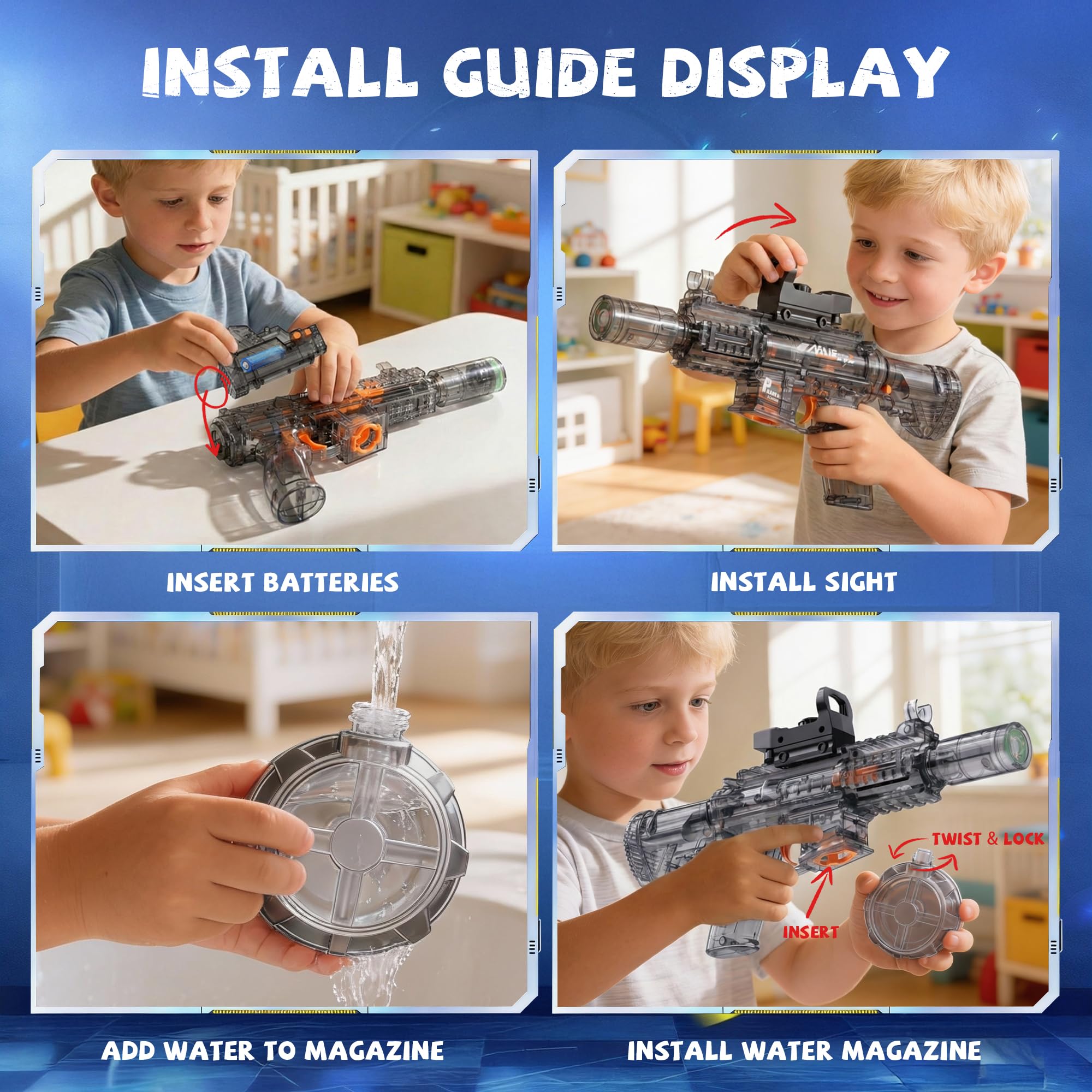 Non-toxic BPA-free materials in kids water gun