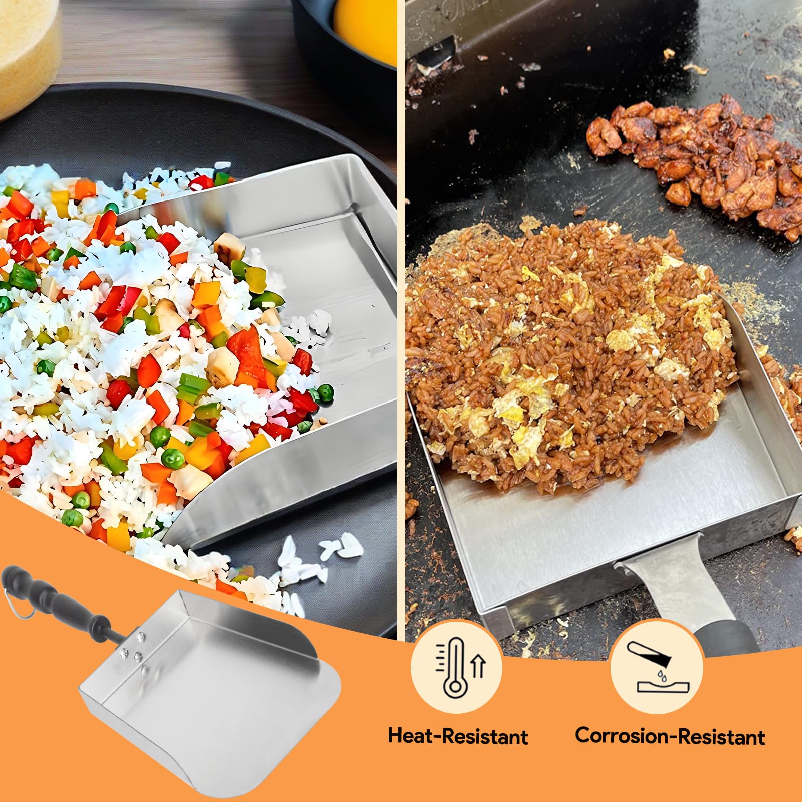 Dishwasher-friendly stainless steel griddle spatula