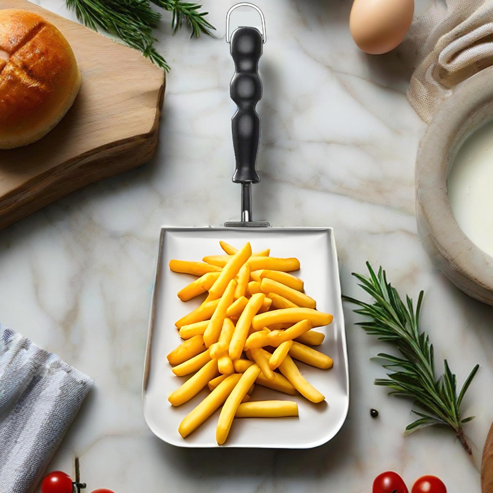 Restaurant and home kitchen griddle spatula for stir fry