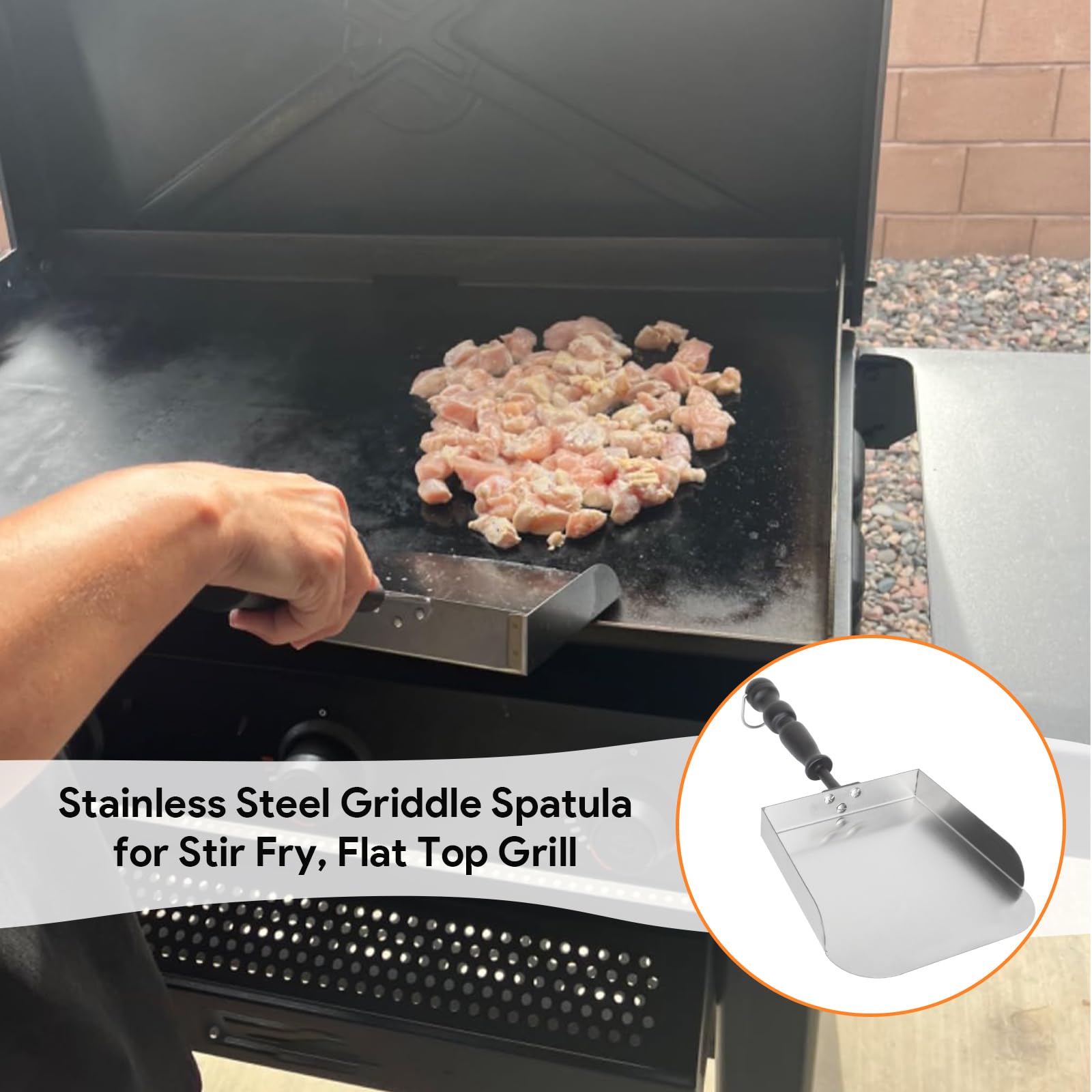 Corrosion resistant stainless steel griddle spatula by BQMAX