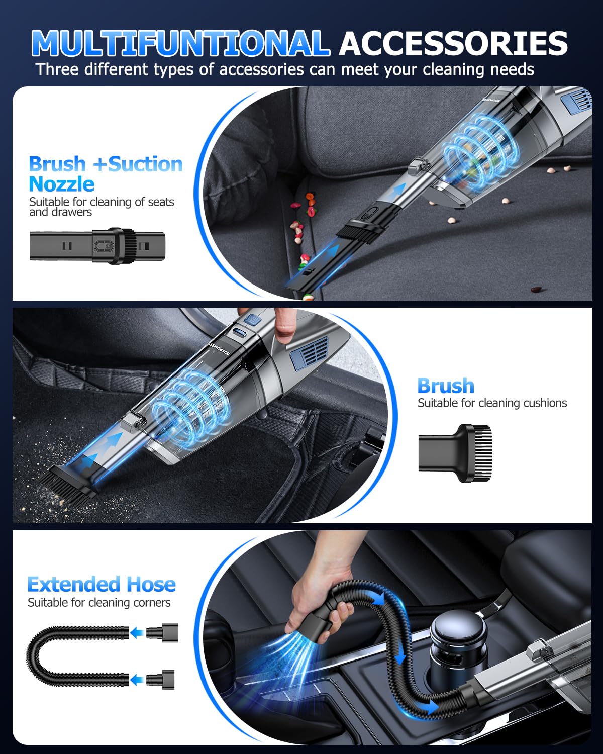 Type-C charging cable and 7800mAh battery for quick recharge
