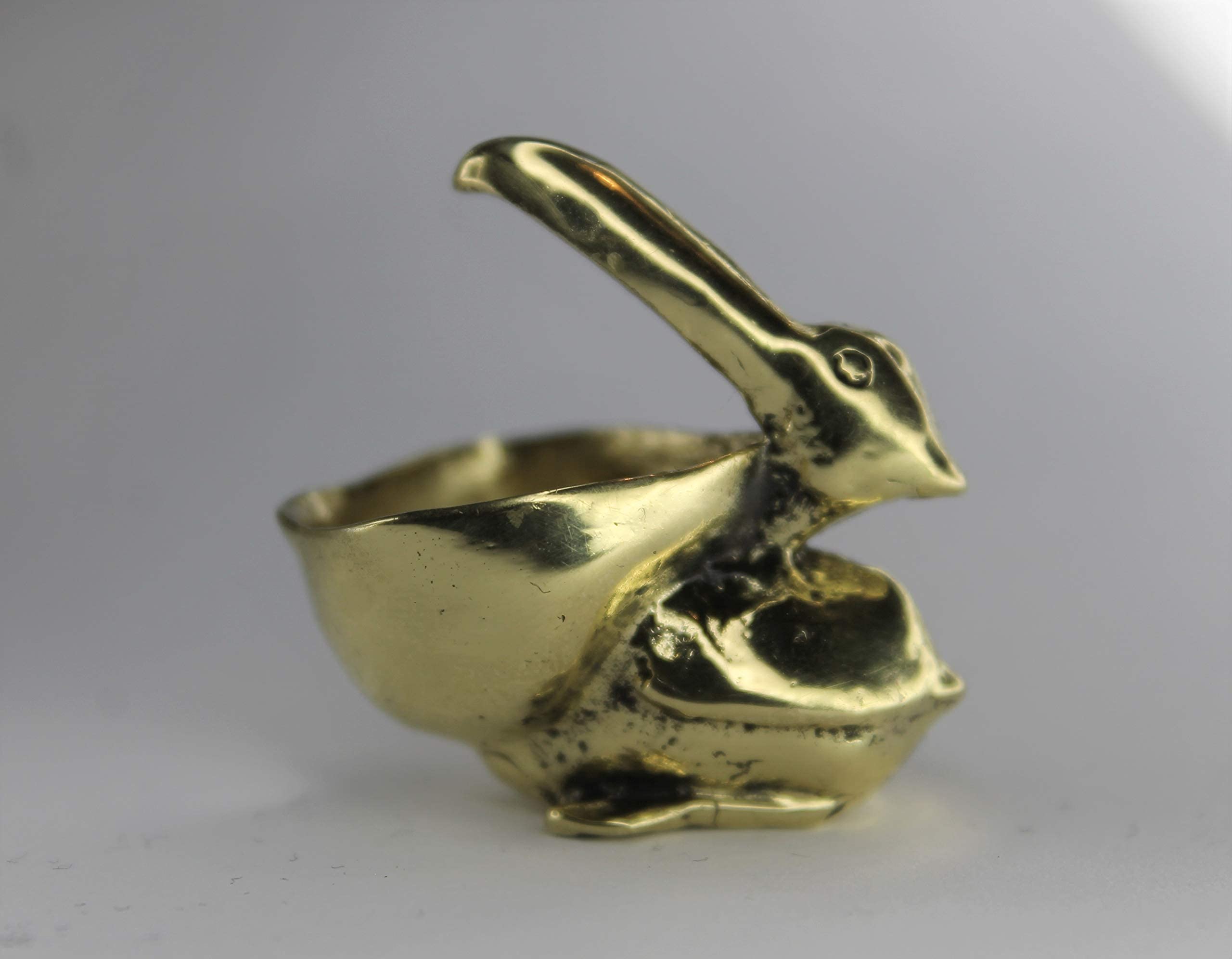 Brass pelican sculpture artwork for office desk