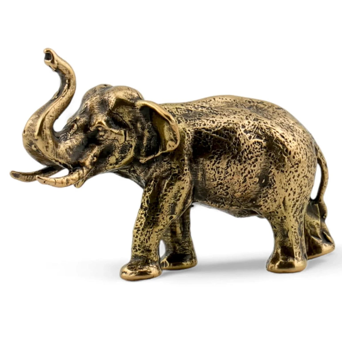 Brass Elephant Statuette handmade figurine 4 cm long