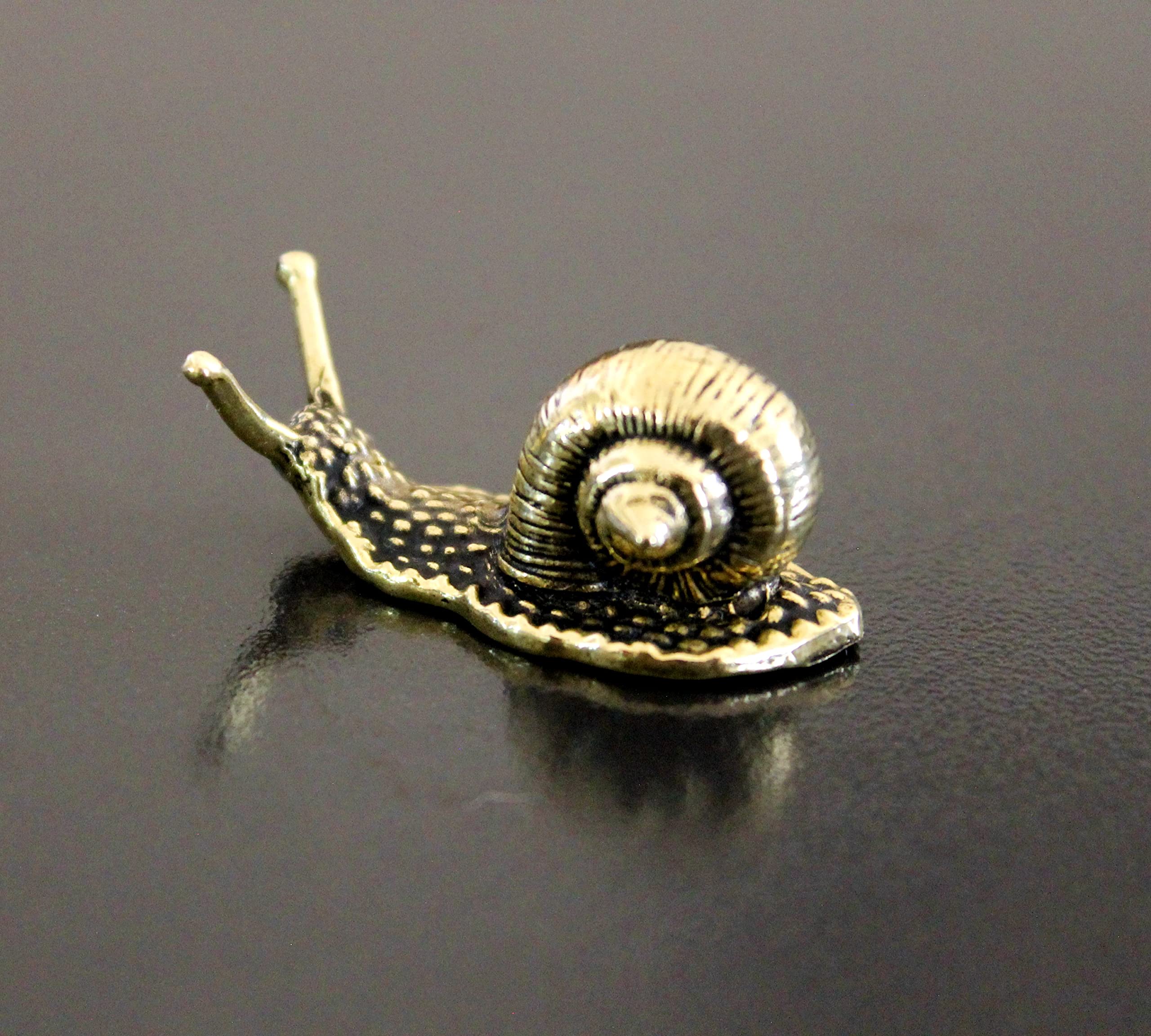 Office desk decor brass snail figurine