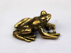 Brass souvenir frog vintage style figurine