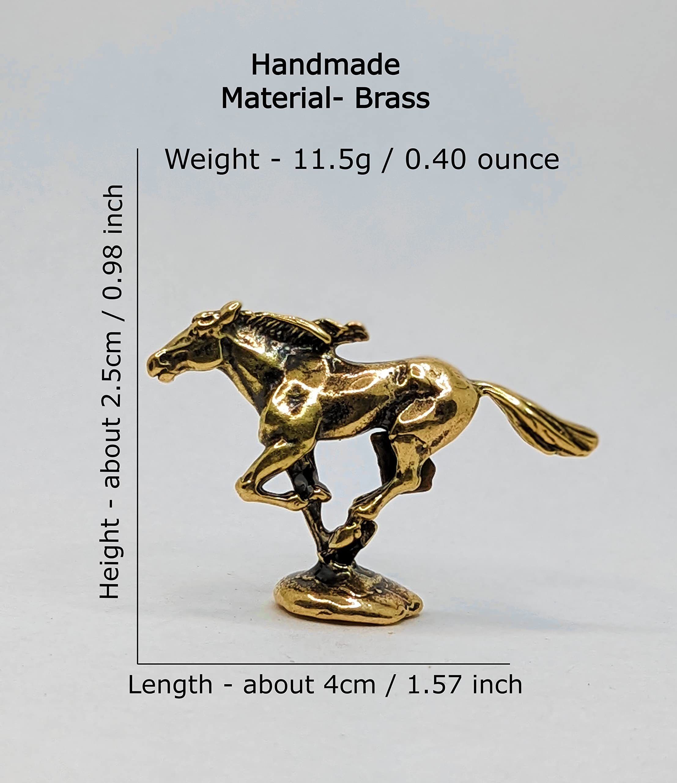 Dynamic running mustang sculpture in brass