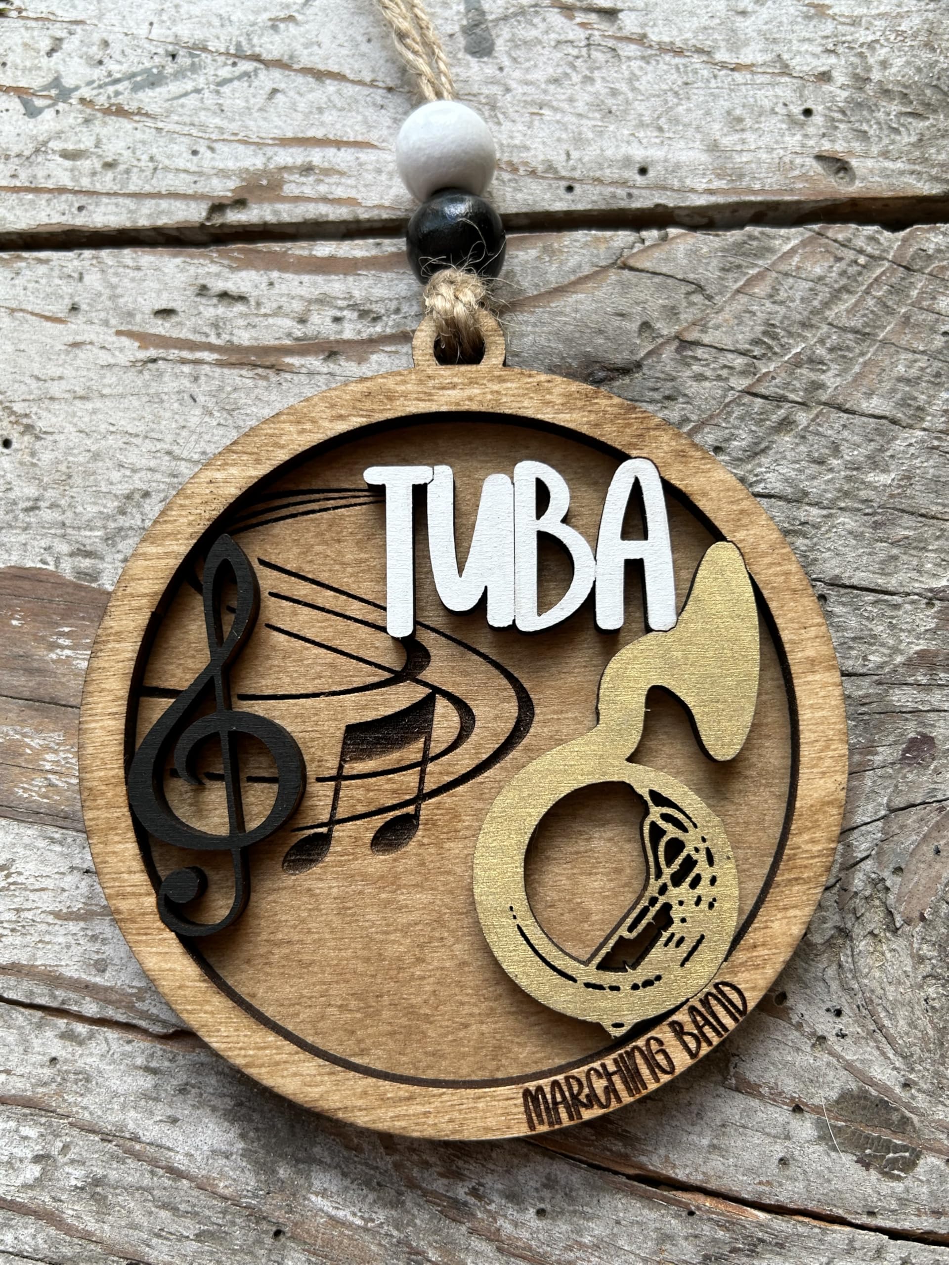 Handpainted two layer wood ornament North Carolina