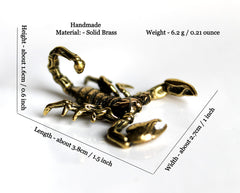 Forward curved tail brass scorpion sculpture