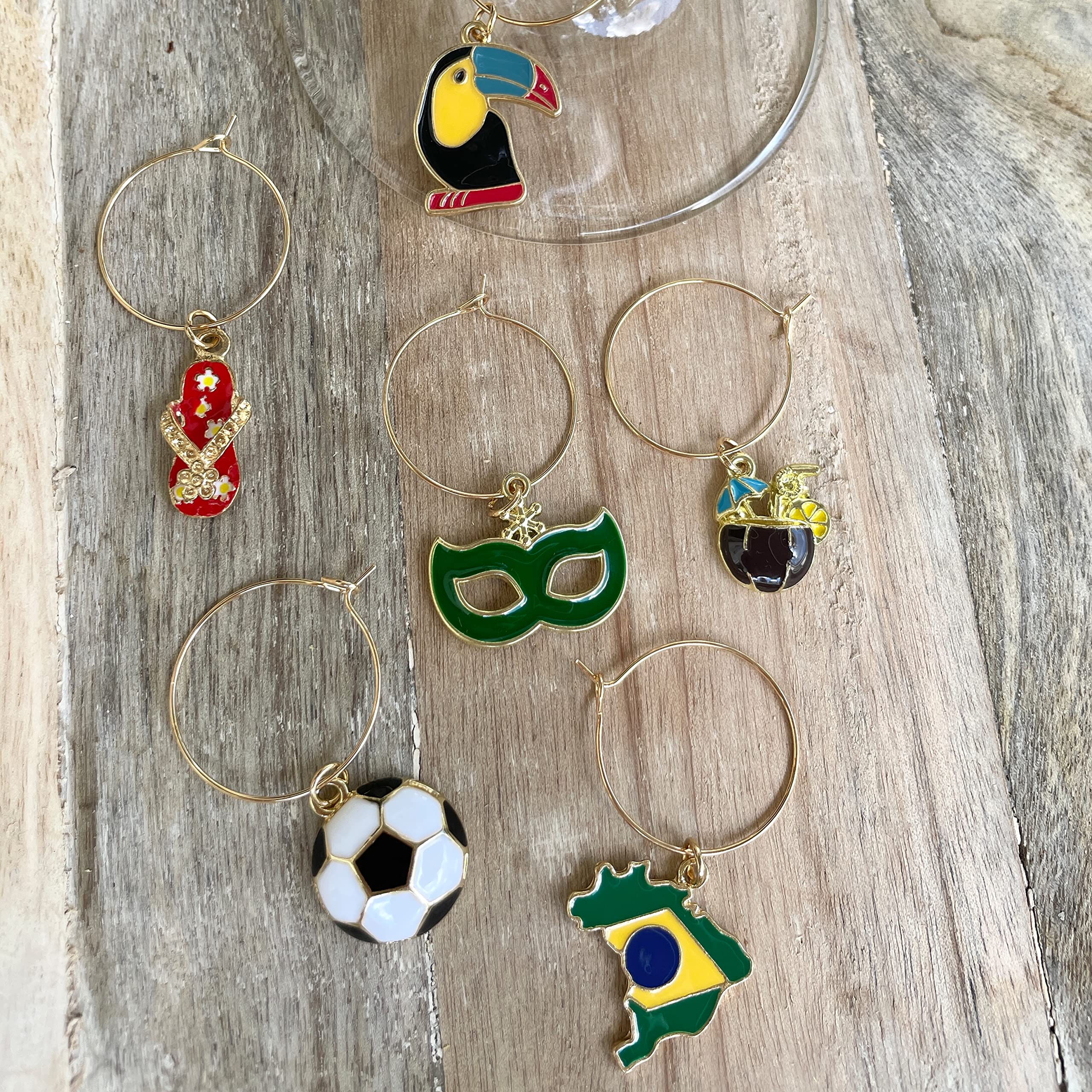 brazilian flag soccer ball charm details