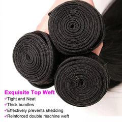 three bundles per pack natural black hair extensions image
