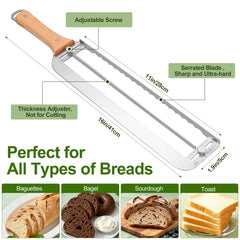 Ergonomic handle on bread slicer for comfortable grip