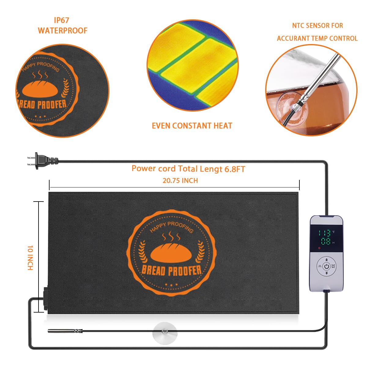 Bread dough proofing mat