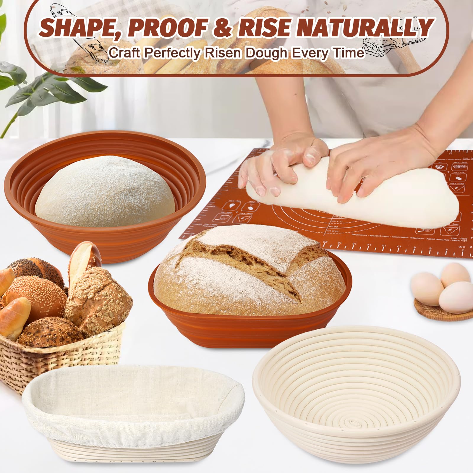 Dough whisk and assorted bread tools