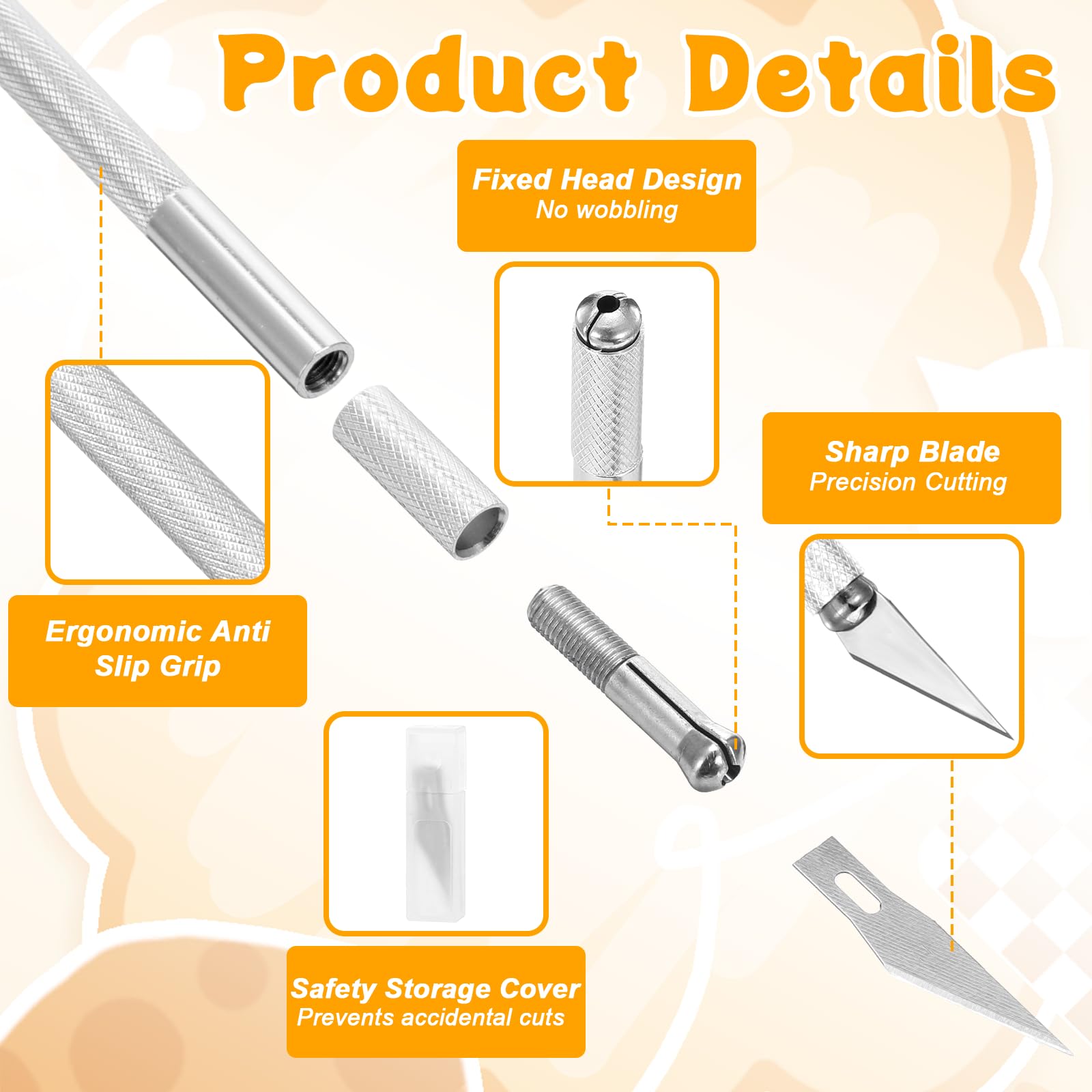 Bread lame kit with stainless steel blade and storage case