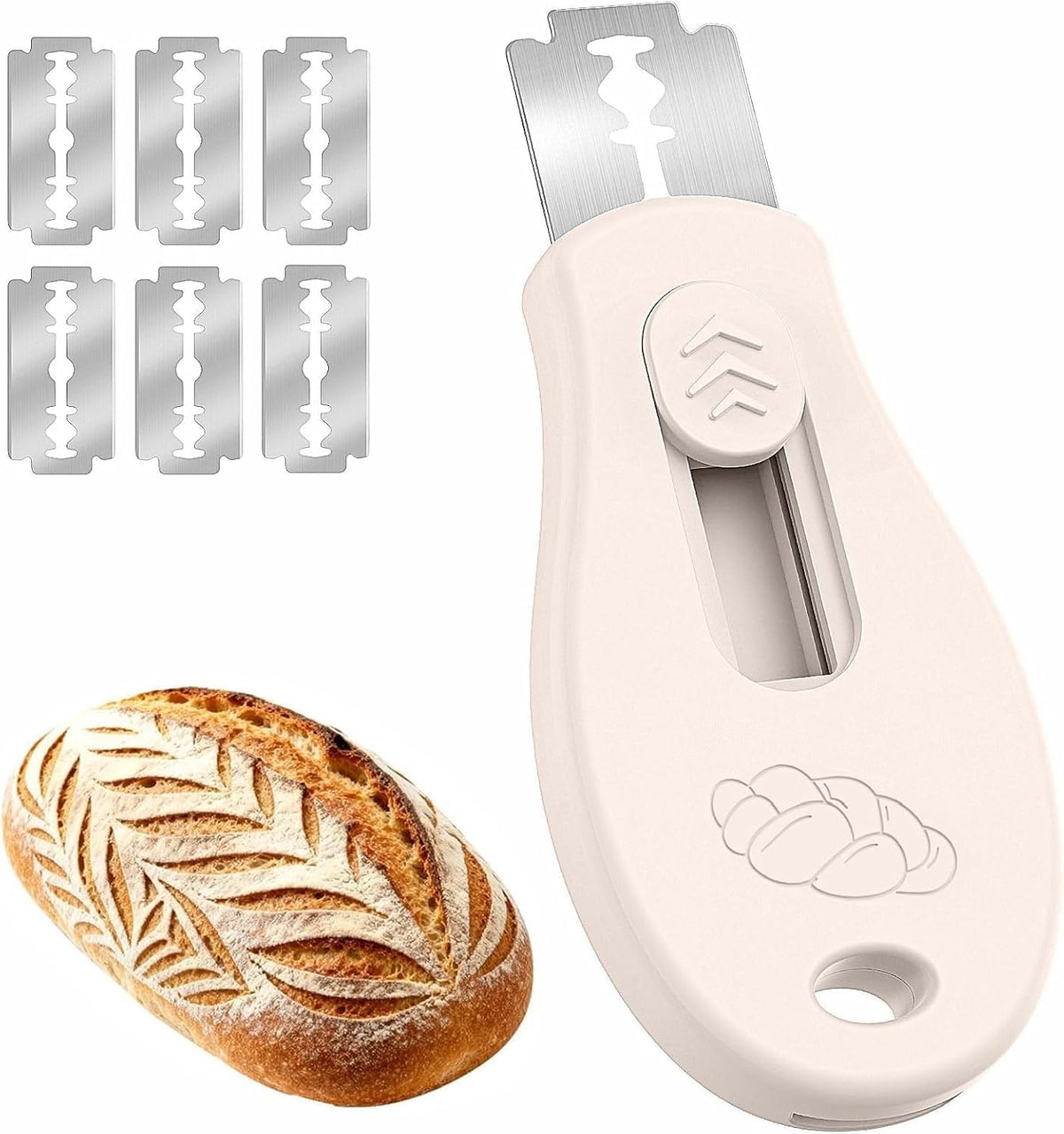 Bread Lame Sourdough Scoring Tool beige with 5 blades