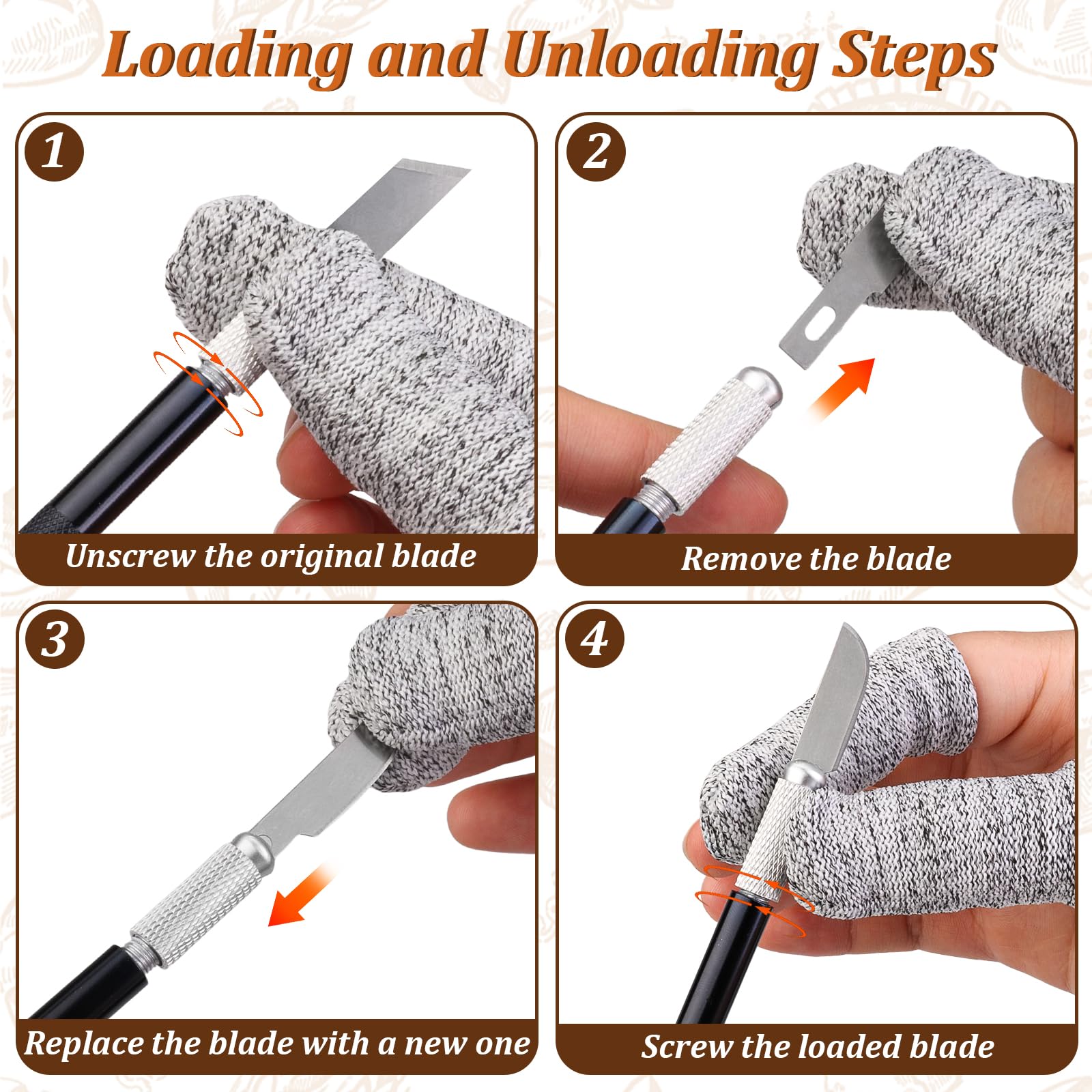 Close up of blades and ergonomic handle