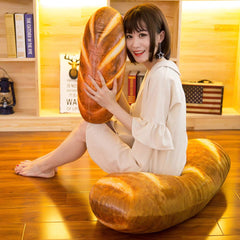 Realistic bread print design plush pillow