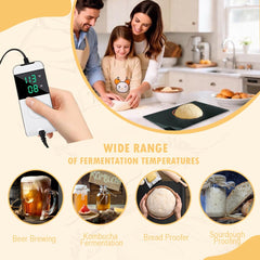Bread proofer heating pad with temperature and timer control