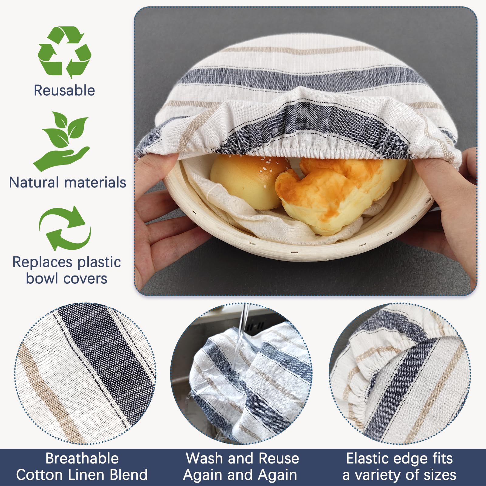 Bread proofing bowl covers 10-inch